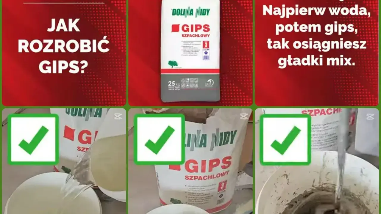 Jak rozrobić gips szpachlowy? Najpierw woda, potem gips, by uzyskać gładki mix. Sprawdź, ile schnie gips szpachlowy.
