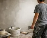 Remont trwa, a ściana czeka. Ciekawi Cię, ile schnie szpachla? W wiadrze czeka kolejna porcja.