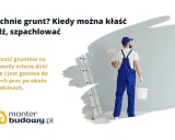 Malowanie po gruntowaniu: większość gruntów wodnych schnie 4-6 godzin. Fachowiec z wałkiem i wiadrem czeka na gotowość ściany.