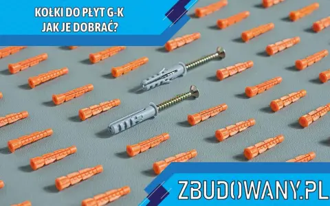 Pomarańczowe kołki do płyt gk i dwa szare kołki z wkrętami na szarym tle. Jak dobrać kołki do płyt gk?