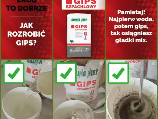 Jak rozrobić gips szpachlowy? Najpierw woda, potem gips, by uzyskać gładki mix. Sprawdź, ile schnie gips szpachlowy.