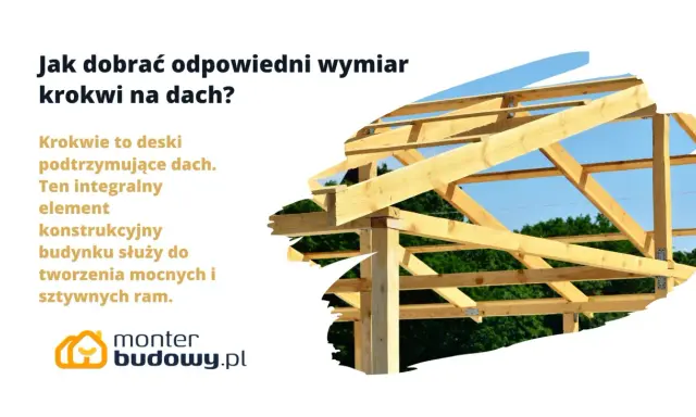 Drewniane krokwie na dach jednospadowy tworzą solidną konstrukcję.